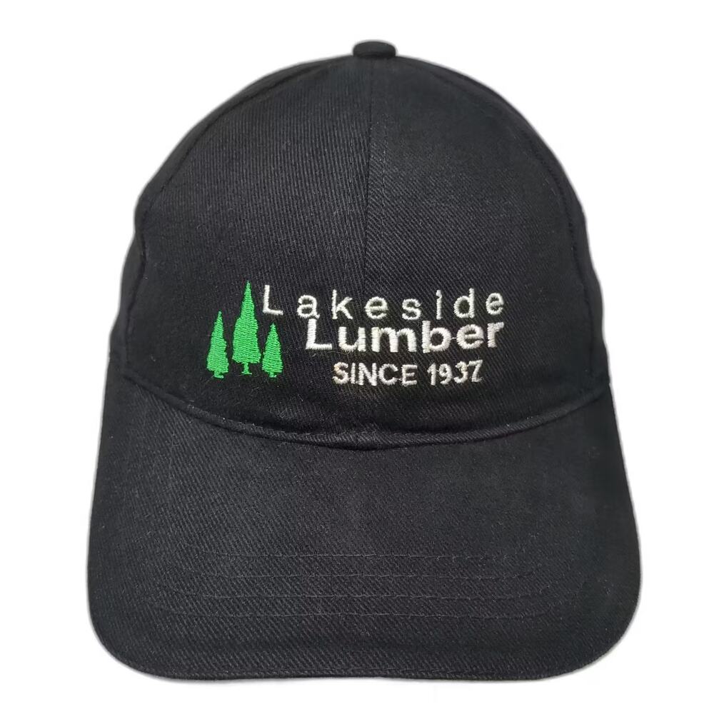Fahrenheit Headwear Black Baseball Cap Strapback One Size Hat Lakeside Lumber